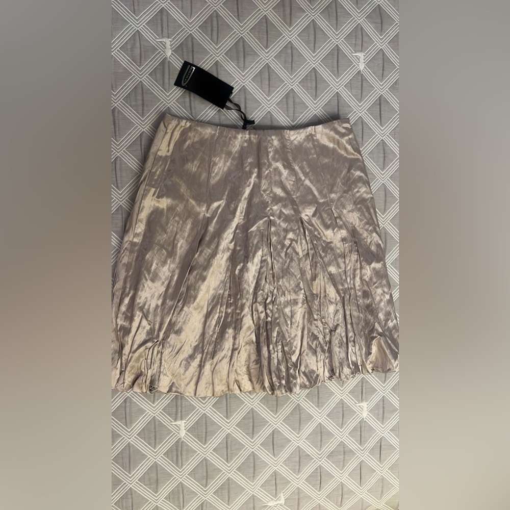 NWT Esire silver Metallic Mini Skirt size S